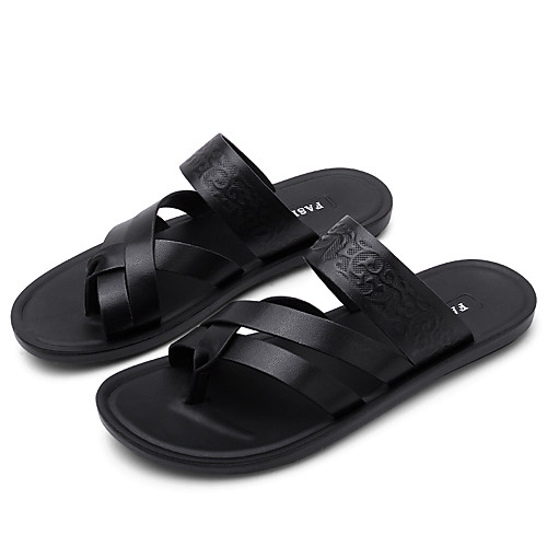 

Men's Novelty Shoes Microfiber Spring & Summer Casual Slippers & Flip-Flops Breathable Black