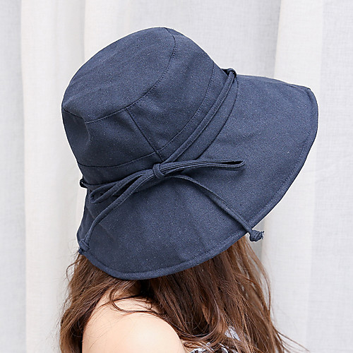 

Women's Active Basic Cute Cotton Floppy Hat Sun Hat-Solid Colored Spring Summer Black Blushing Pink Yellow