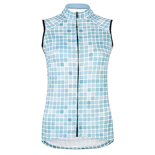 

21Grams Women's Sleeveless Cycling Jersey Cycling Vest Spandex Polyester Sky Blue Plaid Checkered Bike Jersey Top Mountain Bike MTB Road Bike Cycling UV Resistant Breathable Quick Dry Sports Clothing