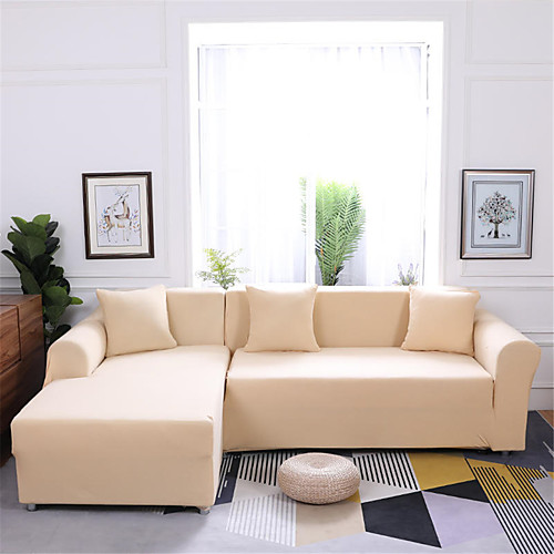 

Pure Color Dustproof Stretch Slipcovers Stretch Sofa Cover Super Soft Fabric Couch Cover (You will Get 1 Throw Pillow Case as free Gift)