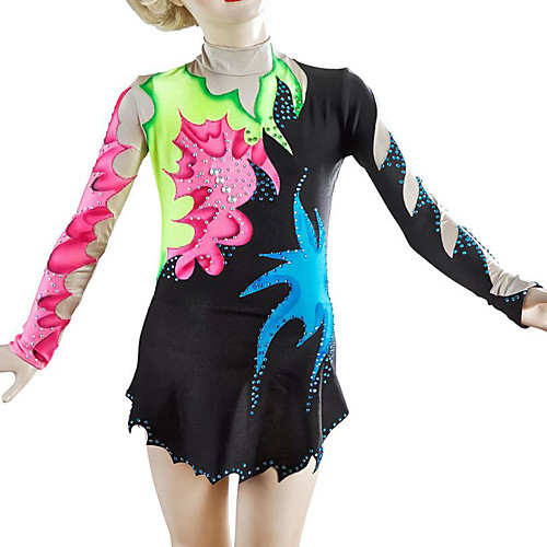 

21Grams Rhythmic Gymnastics Leotards Artistic Gymnastics Leotards Women's Girls' Kids Leotard Spandex High Elasticity Breathable Handmade Long Sleeve Training Dance Rhythmic Gymnastics Artistic