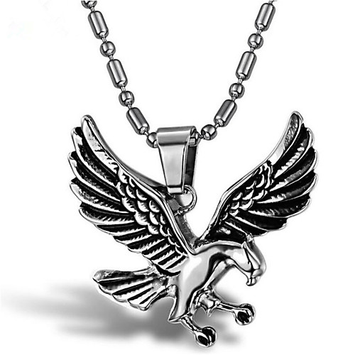 

Men's Pendant Necklace Classic Eagle Punk Titanium Steel Silver 55 cm Necklace Jewelry 1 Piece For Daily Wear Holiday
