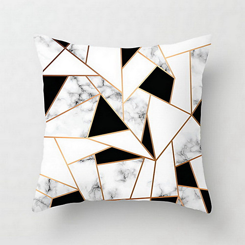 

Set of 1 Polyester Pillow Cover Northern Europe hHolds Pillow Cushion for Leaning on Contemporary Contracted Black and White Stripe Geometry Grid Holds Pillowcase Sitting Room Sofa Pillow Covers