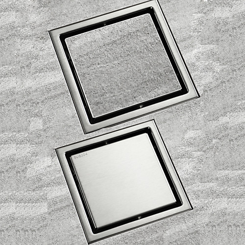 

Square 15x15cm Stainless Steel Bathroom Floor Drain Brushed / Black