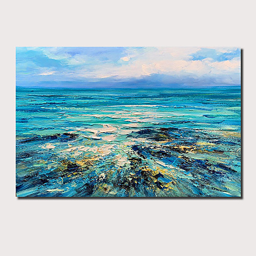 

Oil Painting Hand Painted Horizontal Panoramic Abstract Landscape Comtemporary Modern Stretched Canvas