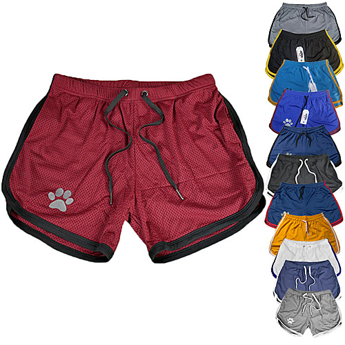 

Men's Running Shorts Athletic Shorts Workout Shorts Mesh Stripe Drawstring Sports Shorts Bottoms Running Fitness Jogging Breathable Quick Dry Soft Stripes Dark Grey White Red Yellow Khaki Green