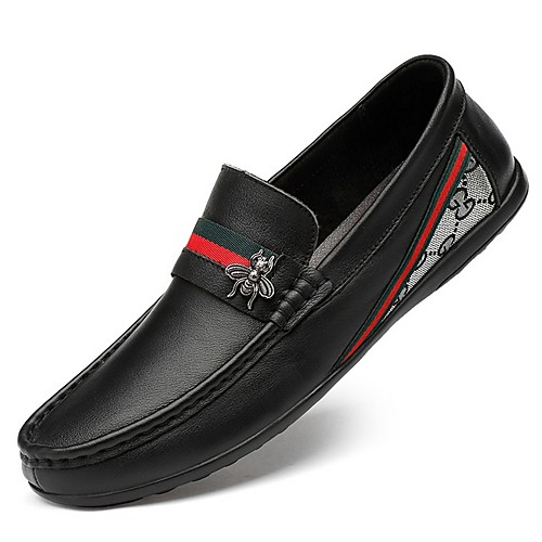 

Men's Comfort Shoes PU Fall & Winter Loafers & Slip-Ons Black / White