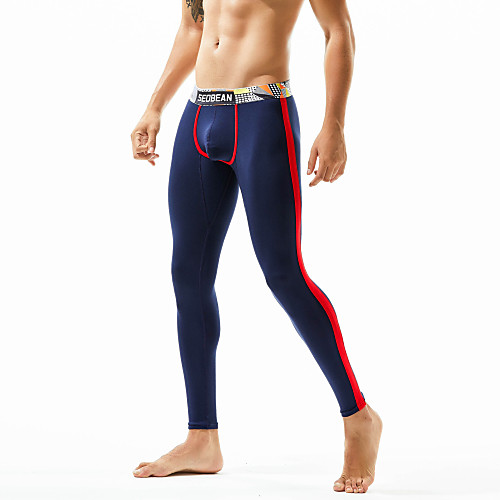 

SEOBEAN Men's Leggings Running Tights Compression Pants Side-Stripe Sports Underwear Leggings Bottoms Running Fitness Jogging Moisture Wicking Soft Compression Stripes Blue Dark Blue / Skinny