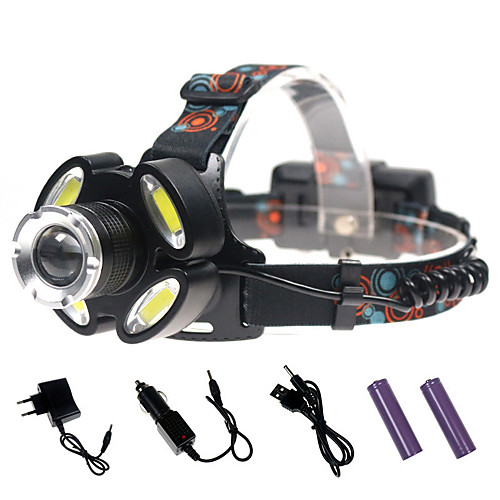 

Headlamps Waterproof 3000 lm LED LED 5 Emitters with Charger Waterproof Portable Camping / Hiking / Caving Everyday Use Cycling / Bike Black