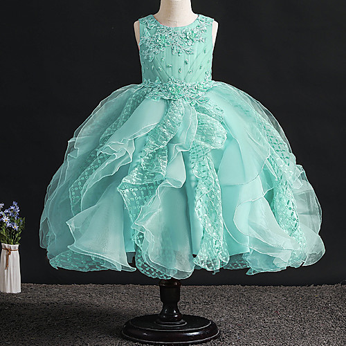 

Princess Dress Flower Girl Dress Girls' Movie Cosplay A-Line Slip Cosplay Vacation Dress White Red Pink Dress Halloween Carnival Masquerade Tulle Bead Polyester