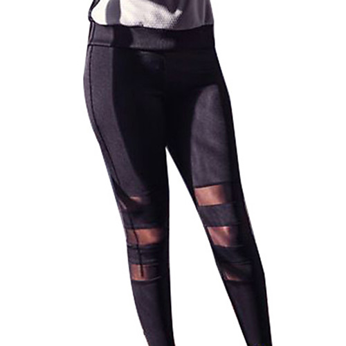 

Women's High Waist Leggings Running Tights Compression Pants Mesh Patchwork Mesh Sports Underwear Leggings Bottoms Running Fitness Jogging Tummy Control Butt Lift Moisture Wicking Color Block Black