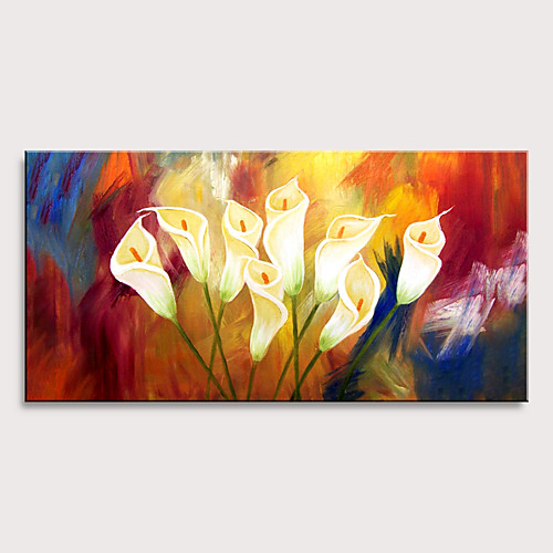 

Oil Painting Hand Painted - Abstract Floral / Botanical Modern Stretched Canvas