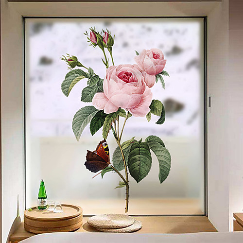 

Pink Peonies Window Film & Stickers Decoration Matte / Floral Floral PVC(PolyVinyl Chloride) Window Sticker / Matte / Door Sticker 5860cm