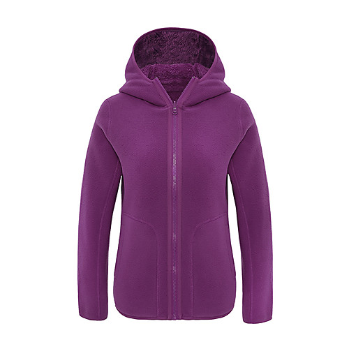 

Women's Hiking Fleece Jacket Winter Outdoor Solid Color Windproof Fleece Lining Warm Comfortable Jacket Winter Fleece Jacket Top Fleece Single Slider Climbing Camping / Hiking / Caving Winter Sports