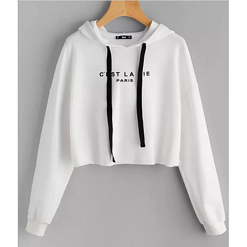 

Women's Hoodie Print Basic White Yellow S M L XL XXL