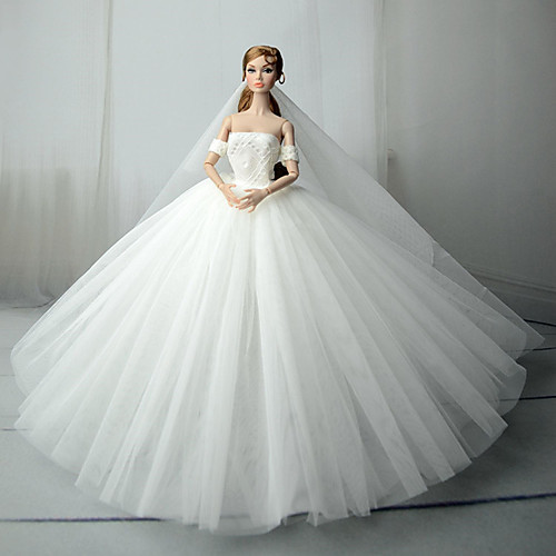 

Doll accessories Doll Clothes Doll Dress Wedding Dress Party / Evening Wedding Ball Gown Satin / Tulle Tulle Lace Satin For 11.5 Inch Doll Handmade Toy for Girl's Birthday Gifts Doll Not Included