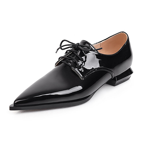 

Women's Oxfords Flat Heel Pointed Toe Microfiber Vintage / British Spring & Fall Black / Brown / Gold / Party & Evening