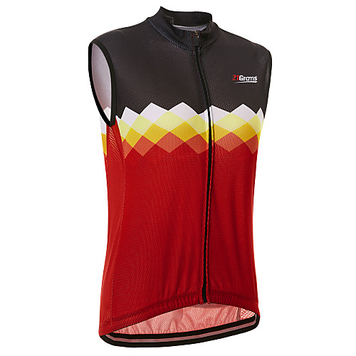 

21Grams Plaid Checkered Men's Sleeveless Cycling Jersey Cycling Vest - Black / Red Black / White Bike Top Breathable Quick Dry Moisture Wicking Sports Terylene Mountain Bike MTB Road Bike Cycling