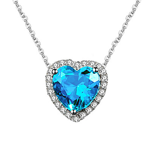 

Pendant Necklace Women's Classic Synthetic Sapphire Classic Cute Silver 45 cm Necklace Jewelry 1pc for Daily