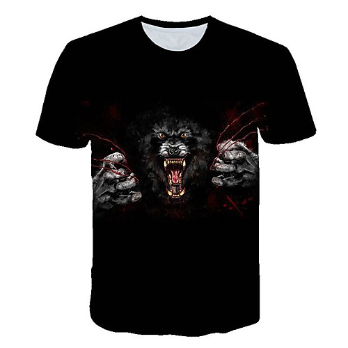 

Men's 3D Print T-shirt Daily Round Neck Black / Short Sleeve