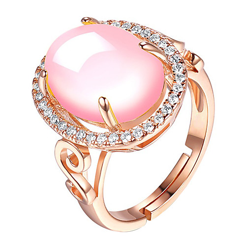 

Women's Ring AAA Cubic Zirconia 1pc Rose Gold Platinum Plated Alloy Stylish Daily Jewelry Cute