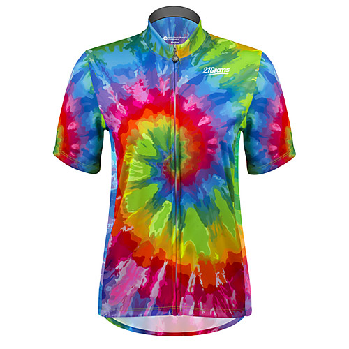 

21Grams Men's Short Sleeve Cycling Jersey Spandex BlueGreen Bike Jersey Top Mountain Bike MTB Road Bike Cycling UV Resistant Quick Dry Breathable Sports Clothing Apparel / Stretchy