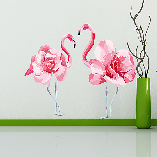 

Wall Stickers Interesting Flamingo DIY Removable Vinyl Flowers Vine Mural Decal Art Stikers For Living Room Wall Decoration 4858cm