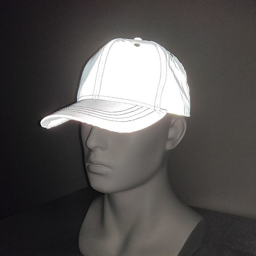 

Baseball Cap Running Cap Reflective Cap Women's Men's Hat Solid Colored Fashion Reflective Adjustable Sun Protection for Fitness Running Jogging Autumn / Fall Winter Spring Silver / Breathable