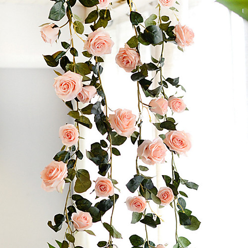 

Wedding Decorate Site Layout High Simulation Rose Vines 180cm Artificial Flower Home Decoration