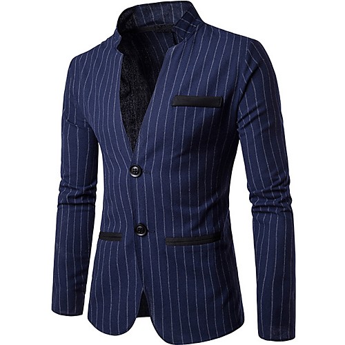 

Men's Blazer Stand Polyester Navy Blue
