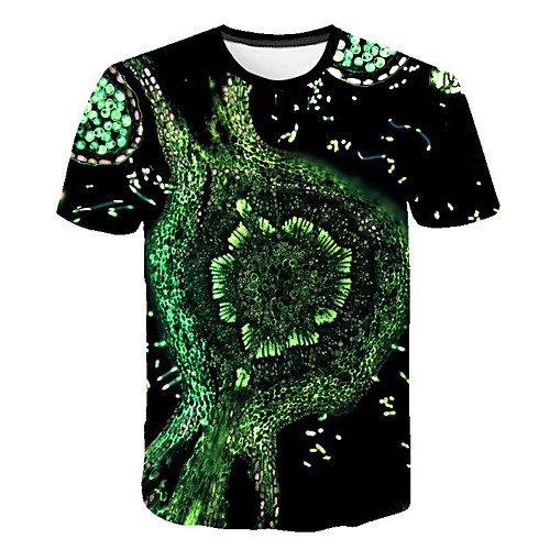 

Men's 3D Print T-shirt Daily Round Neck Green / Short Sleeve