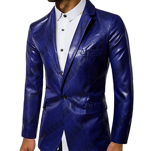 

Men's EU / US Size Blazer Notch Lapel Polyester Wine / Royal Blue / Navy Blue