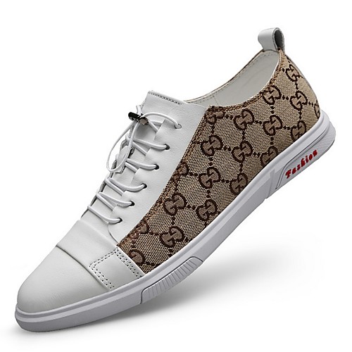 

Men's Comfort Shoes Cowhide Fall & Winter Sneakers Brown / White / Gray