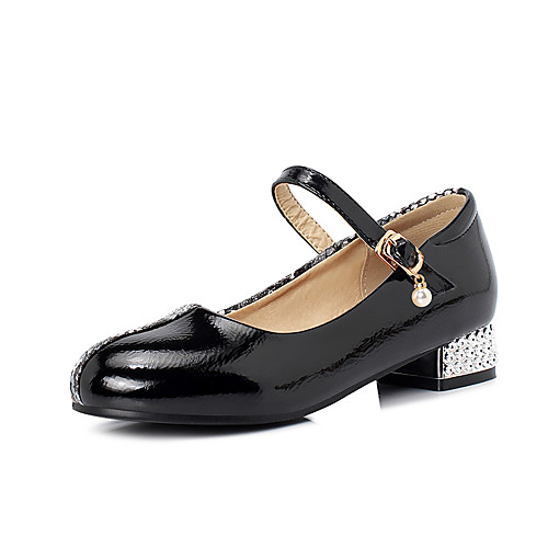 low heel color block buckle flats