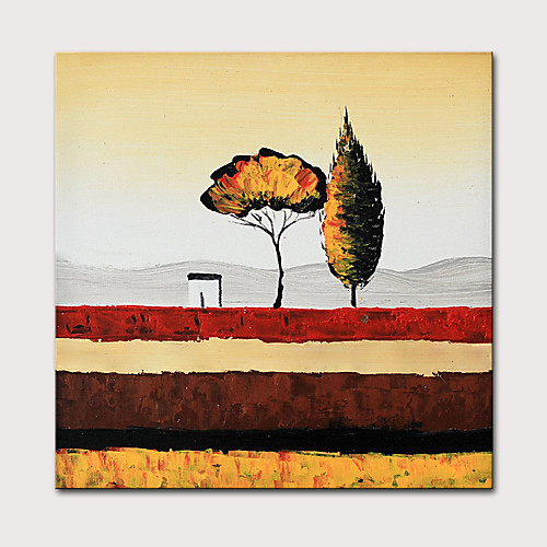 

Oil Painting Hand Painted Abstract Abstract Landscape Modern Stretched Canvas With Stretched Frame