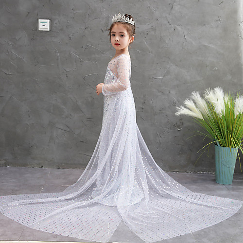 

Princess Dress Girls' Movie Cosplay Vacation Dress Halloween White Dress Halloween Children's Day