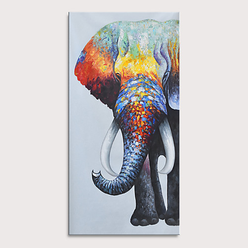 

Oil Painting Hand Painted Vertical Abstract Animals Modern Stretched Canvas