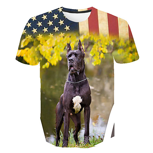 

Men's T shirt Geometric Plus Size Print Short Sleeve Daily Tops Basic Streetwear Yellow