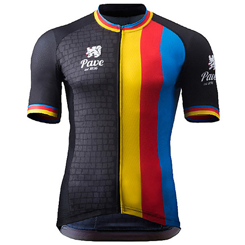

21Grams Men's Short Sleeve Cycling Jersey Black / Yellow Bike Jersey Top Mountain Bike MTB Road Bike Cycling UV Resistant Breathable Quick Dry Sports Clothing Apparel / Stretchy / Reflective Strips