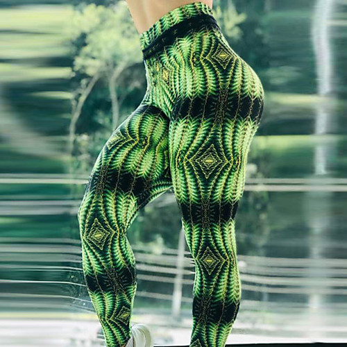 

Women's High Waist Yoga Pants Leggings Butt Lift Breathable Moisture Wicking Green Gym Workout Running Fitness Sports Activewear High Elasticity Skinny