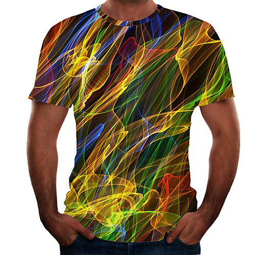 

Men's Plus Size 3D Graphic T-shirt Basic Daily Weekend Round Neck Purple / Red / Yellow / Army Green / Orange / Green / Lavender / Light Green / Short Sleeve