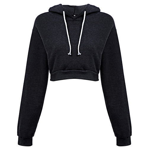 

Women's Hoodie Solid Colored Basic Black S M L XL XXL
