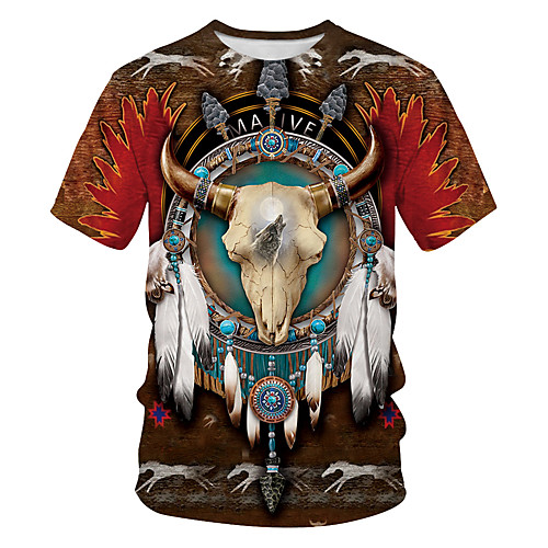 

Men's 3D Solid Colored Patchwork Print T-shirt Basic Street chic Daily Going out Round Neck Black / Short Sleeve
