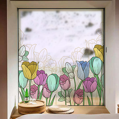 

Tulips Window Film & Stickers Decoration Matte / Floral Floral PVC(PolyVinyl Chloride) Window Sticker / Matte / Door Sticker 5860cm