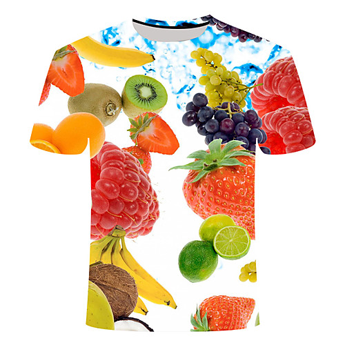 

Men's T shirt Geometric Plus Size Print Short Sleeve Daily Tops Basic Streetwear White