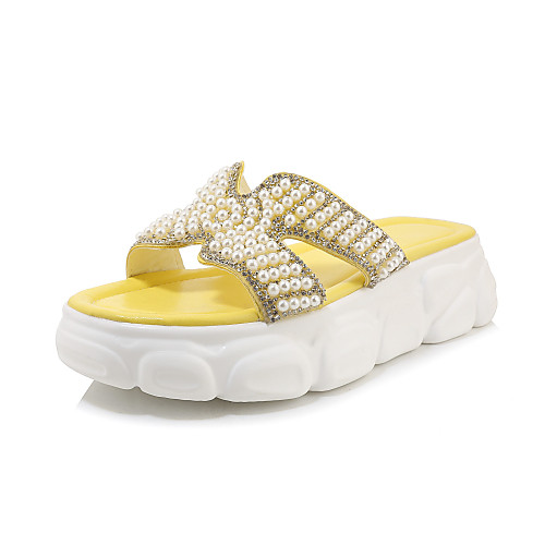 

Women's Sandals Creepers Open Toe PU Casual / Preppy Spring & Summer White / Yellow / Blue
