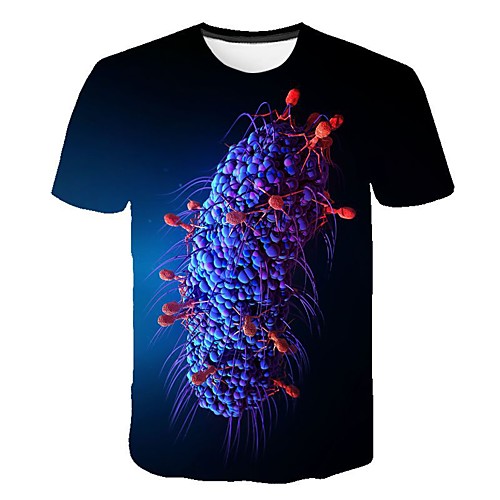

Men's 3D Print T-shirt Daily Round Neck Blue / Short Sleeve
