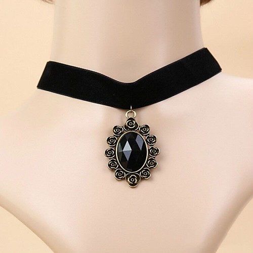 

Choker Necklace Necklace Masquerade Gothic Steampunk Halloween Goose Down Alloy For Lolita Cosplay Halloween Carnival Women's Costume Jewelry Fashion Jewelry