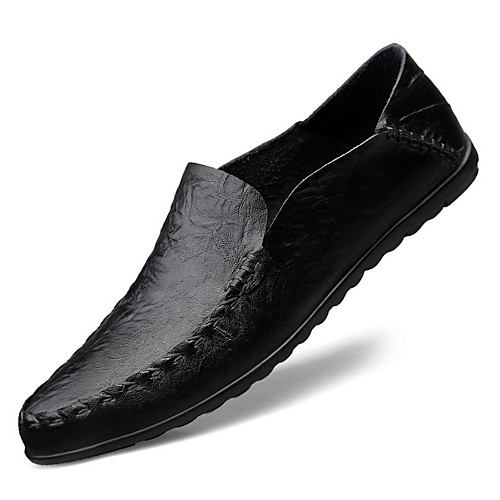 

Men's Moccasin Cowhide Fall & Winter Loafers & Slip-Ons Black / Brown