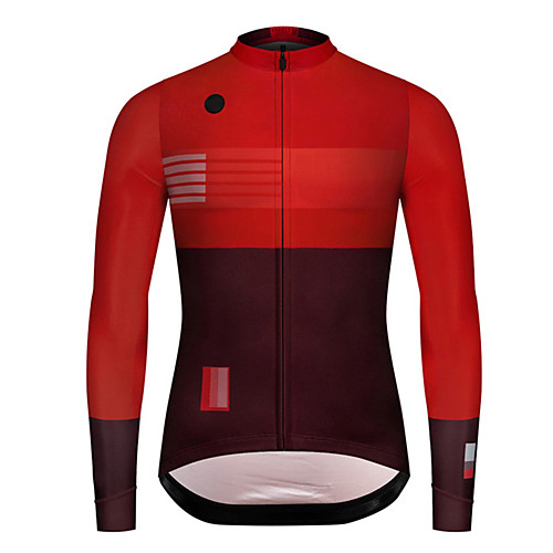 

21Grams Men's Long Sleeve Cycling Jersey Spandex RedBrown Patchwork Solid Color Bike Jersey Top Mountain Bike MTB Road Bike Cycling UV Resistant Quick Dry Breathable Sports Clothing Apparel
